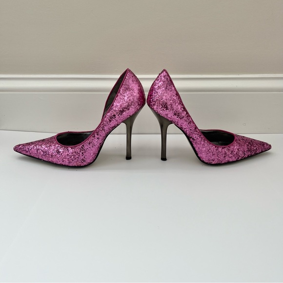 Guess Glitter Sparkle Carrie Stiletto High Heels Pink Sz 8 - Picture 10 of 10